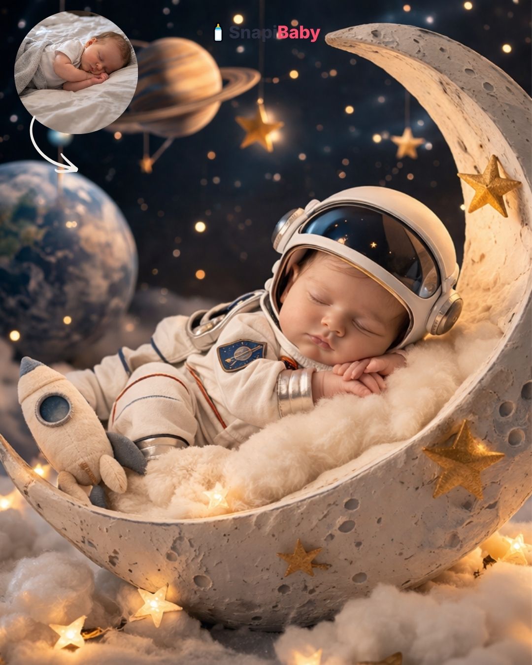 Newborn astronaut theme