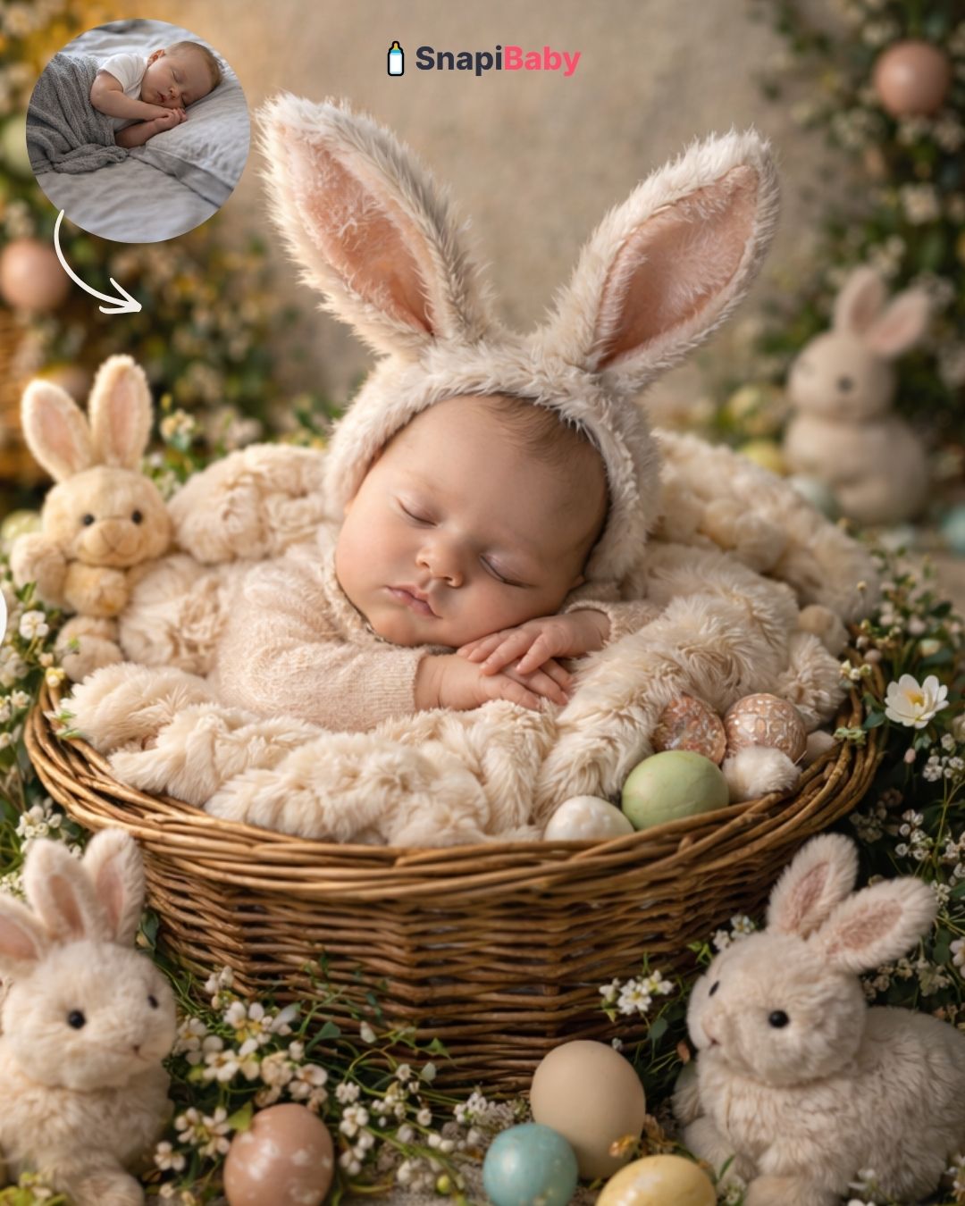 Newborn easter bunny AI theme