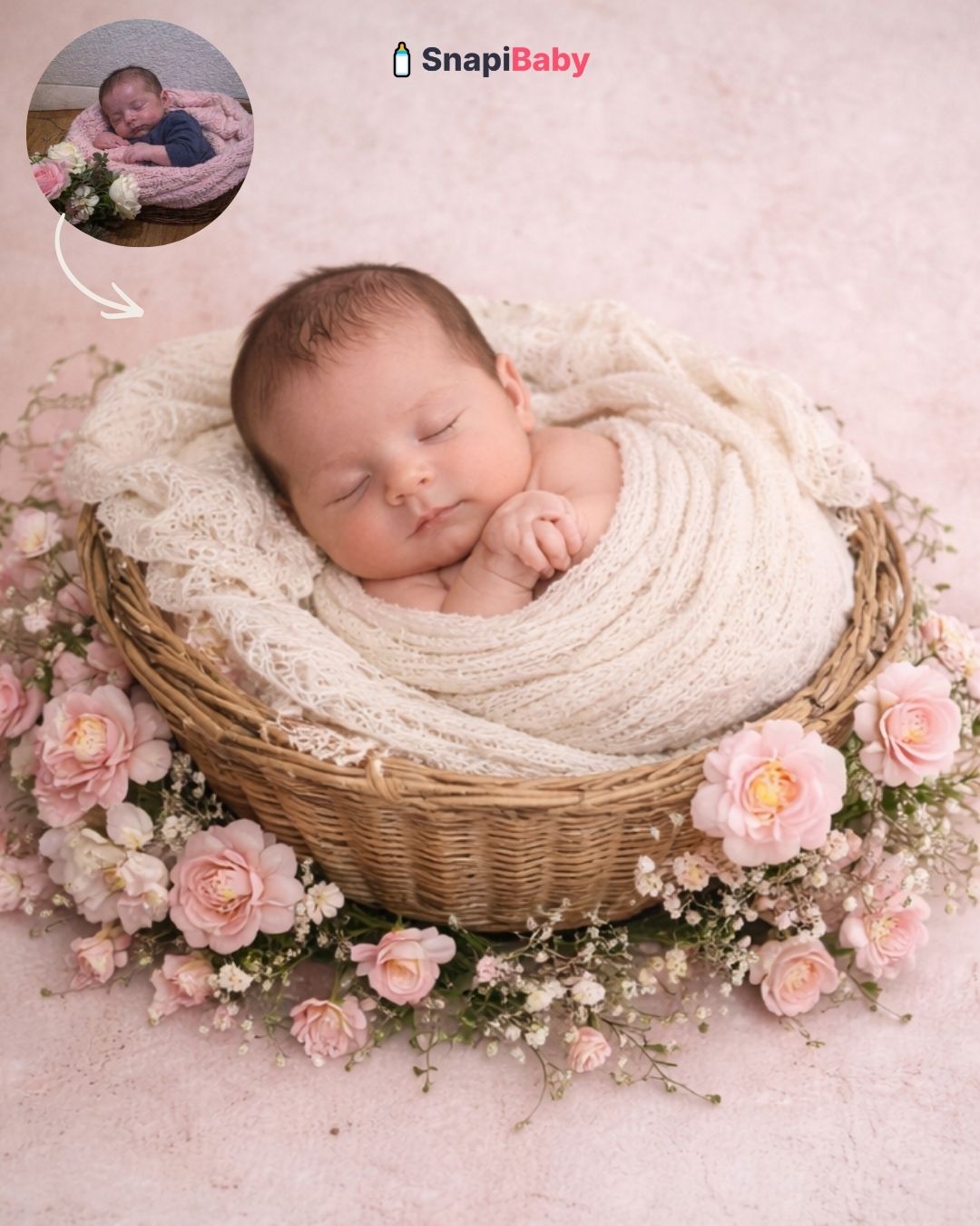Newborn floral basket theme